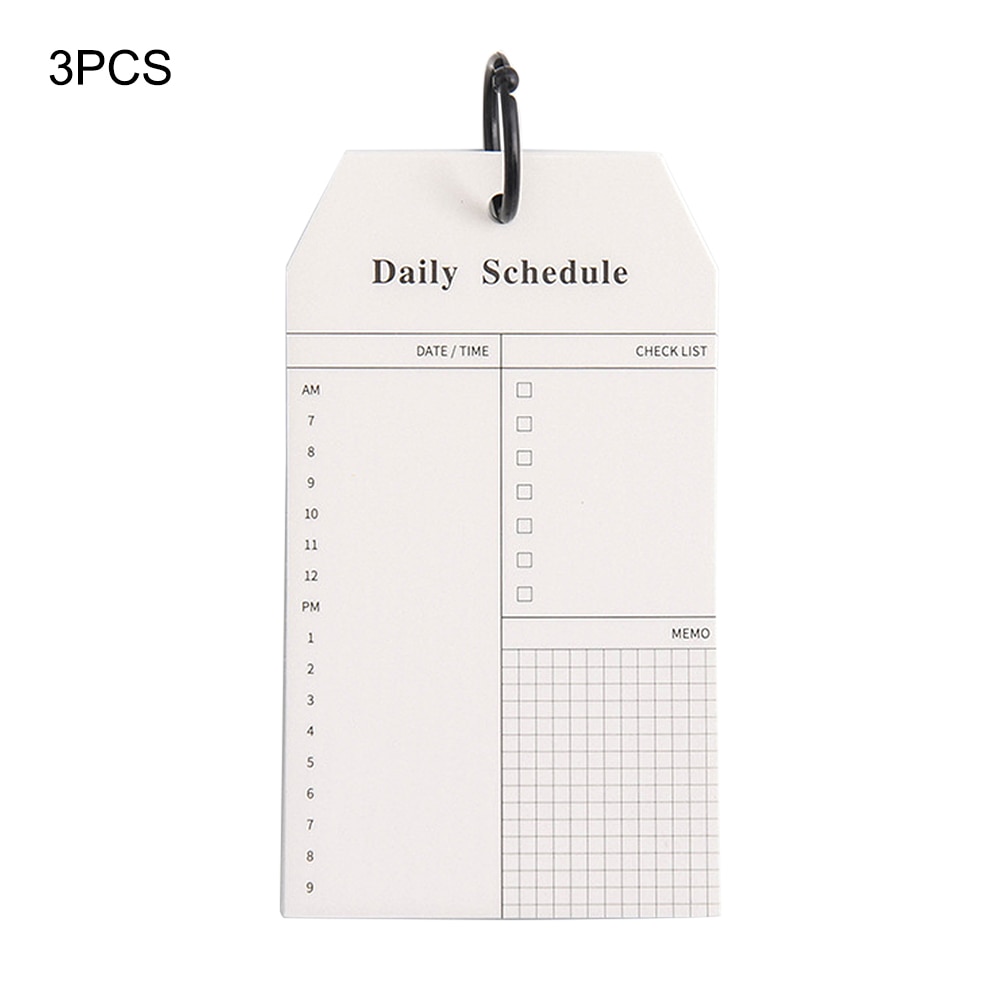 3 st dagligt schema anteckningsblock pappersblock handstorlek memo anteckningsblock bärbara kontorspapper: Vit 2