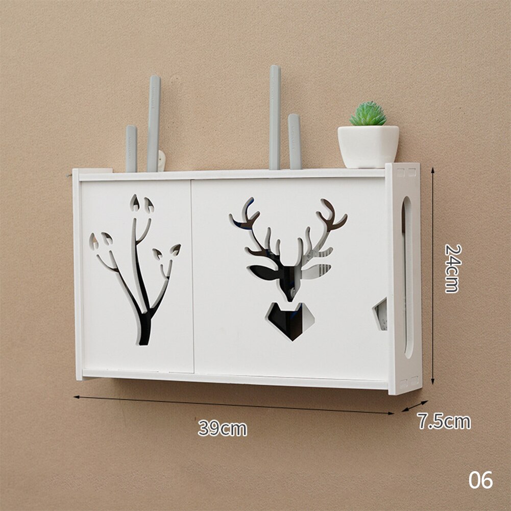 Large Wireless Wifi Router Storage Box PVC panel Shelf Wall Hanging Plug Board Bracket Cable Storage Organizer Home Decor: 06