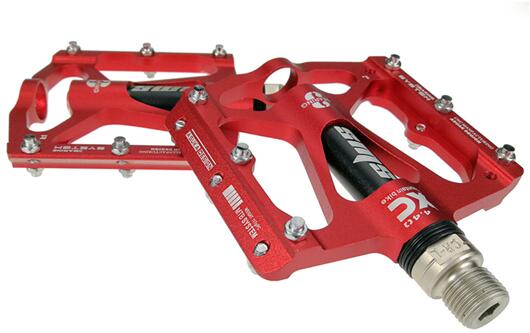 Fiets Pedaal Aluminium Mountainbike Pedaal MTB Road Fietsen Sealed 3 Lagers Pedalen voor BMX Ultralichte Fiets onderdelen: Rood