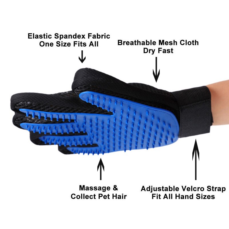 Pet Glove Cat Grooming Glove Pet Deshedding Brush Glove for Cats Dog Hair Remove Brush Dog Cleaning Combs Massage Gloves