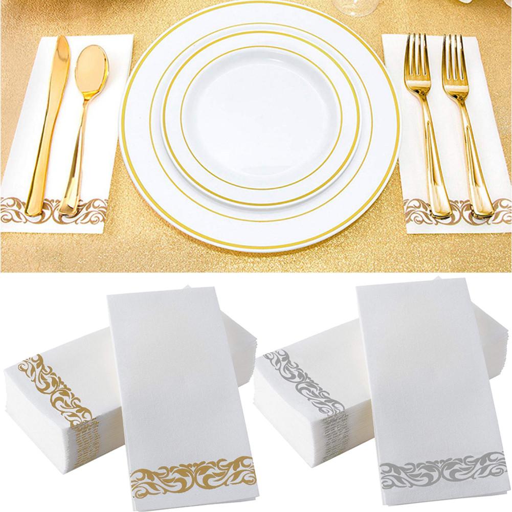 Serviettes en papier de soie jetables 50 pièces essuie-mains en papier doux sans poussière