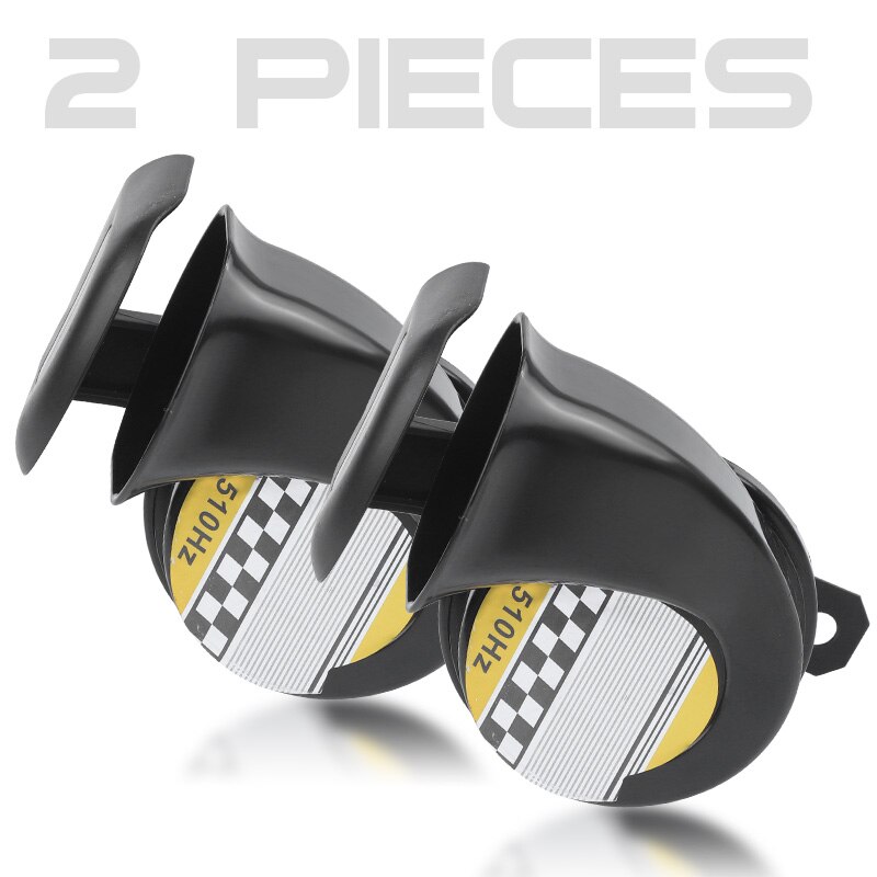 Sirena per clacson per motocicletta super rumorosa per auto camion moto impermeabile universale 12V DC 110db accessori per motociclette: 2 pezzi nero