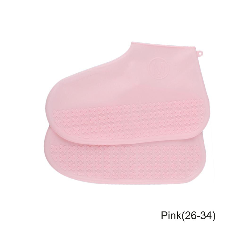 2019 nuovo copriscarpe impermeabile in Silicone da esterno antipioggia escursionismo antiscivolo 4 colori: Pink(26-34)