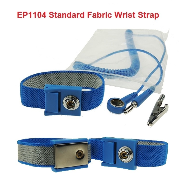 ESD Polsband Stof HQ Wrist Band Strap Met 1.8 meter Anti Statische Aarding Koord en Aarde Bonding Plug ESD banana Plug