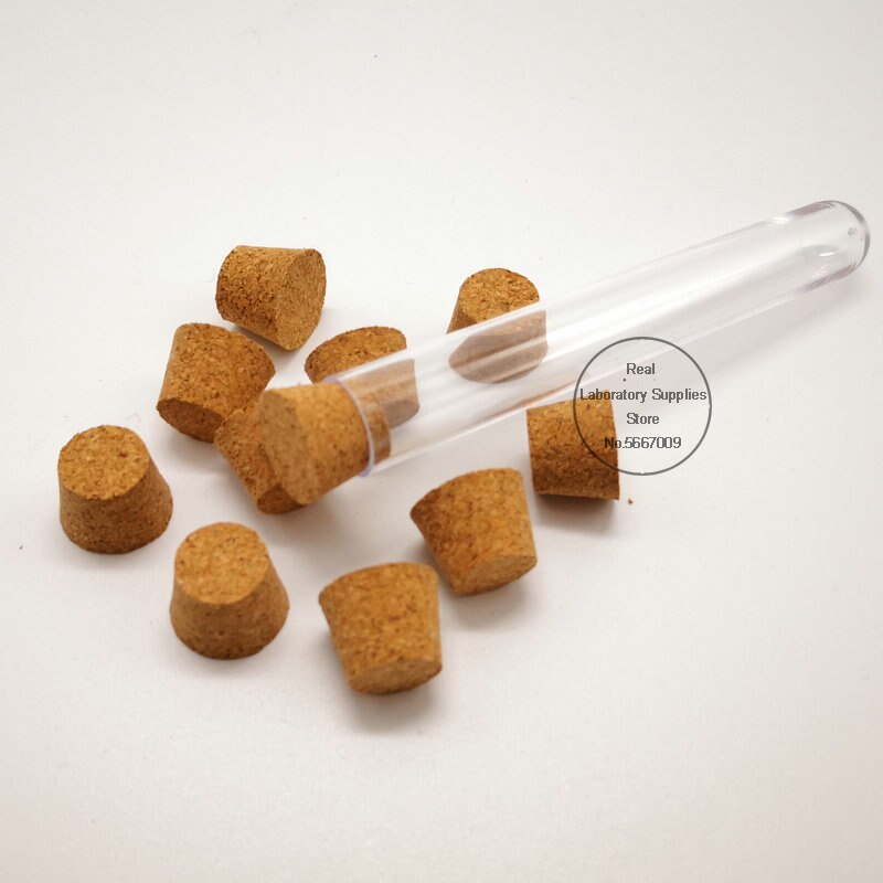 Tapones de tubo de ensayo de madera para laboratorio, tapones pequeños, botella de vidrio, corcho suave para experimentos escolares, 16x12x12mm