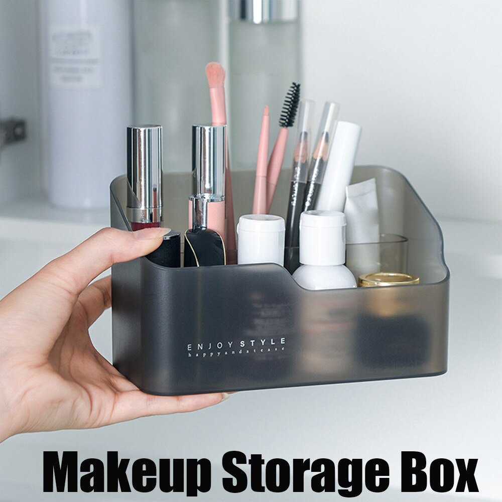 Scatola di immagazzinaggio del bagno di trucco di plastica organizzatore cosmetico Desktop Make Up custodia per gioielli articoli vari organizzatore per contenitori da tavolo