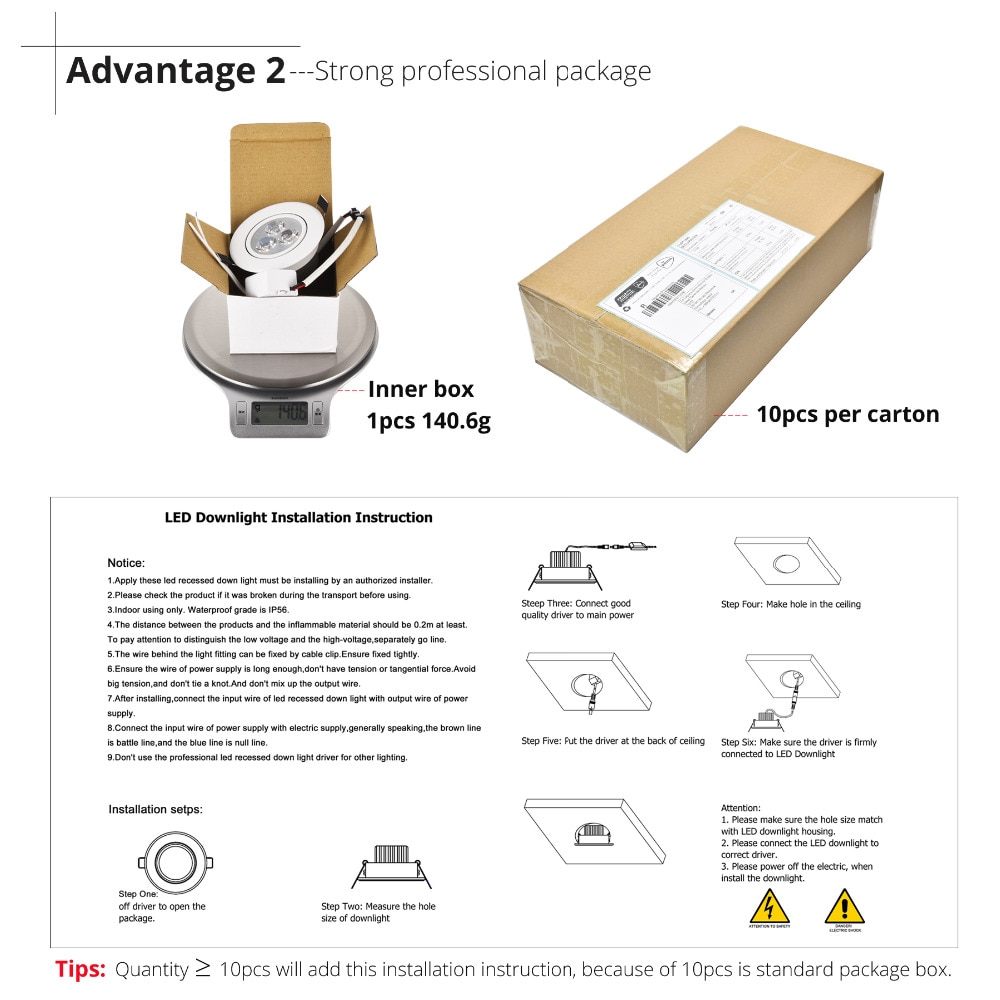 9W 12W 15W LED Downlight Dimmable Warm White Nature White Pure White Recessed LED Lamp Spot Light AC85-265V