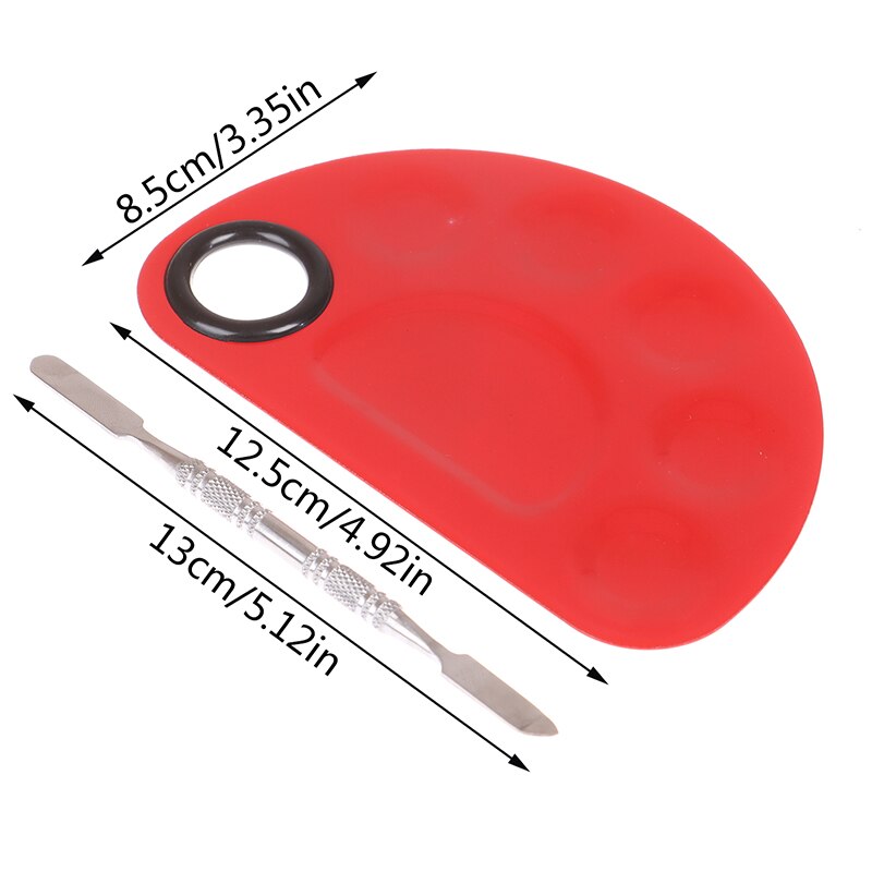 1Pc acrylique mélange peinture dessiner Nail Art aquarelle plastique Palette plateau outil: RDD