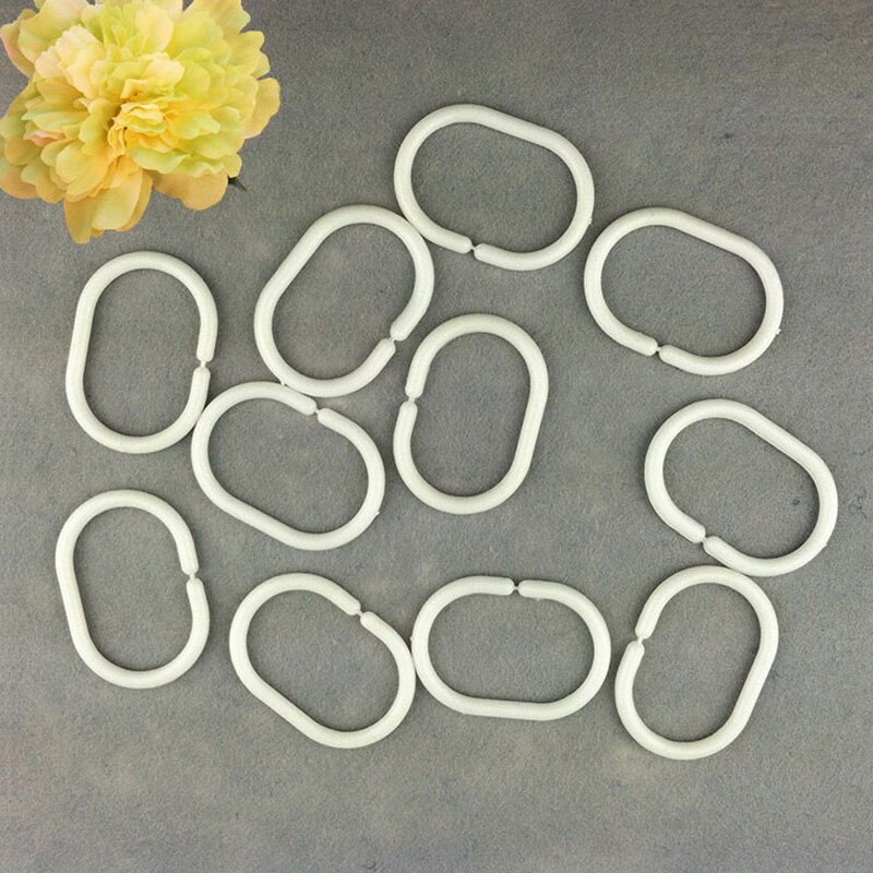 12 stuks/set voor huishoudelijke gordijnaccessoires pp plastic duurzame douchestang haak hanger badbenodigdheden voor gordijnroedes