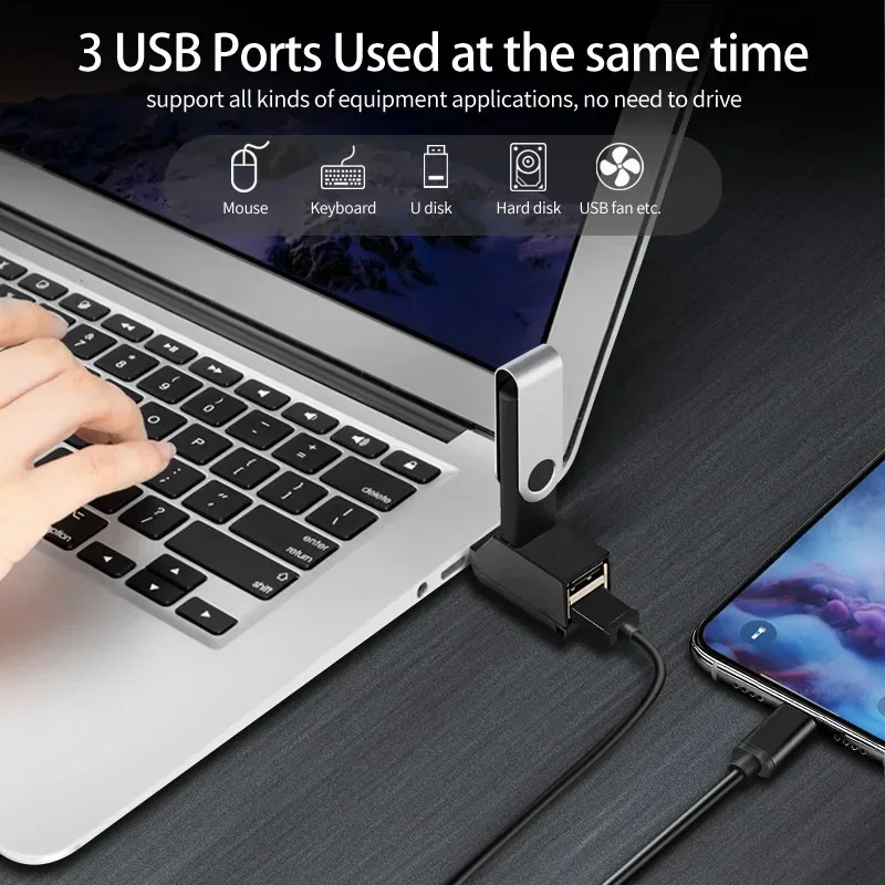 3-in-1 USB HUB USB 3.0 Adapter USB Docking Station USB Splitter Extender OTG Adapter 5Gbps High Speed for PC Laptop Macbook