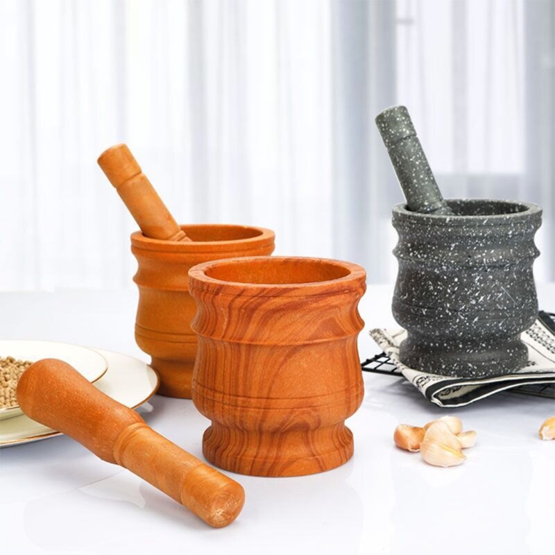 Mortar Pestle Tool Set 11 Cm Large Mortar Kitchen Herbs Spices Food Shreding Grinding Tool For DIY Sauce Making
