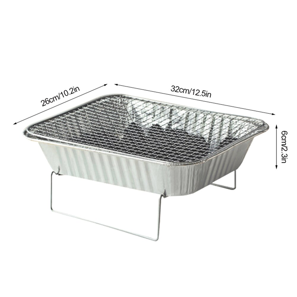 Disposable Portable BBQ Grill Home Outdoor Picnic Barbecue Stove with Charcoal Disposable Aluminum Foil