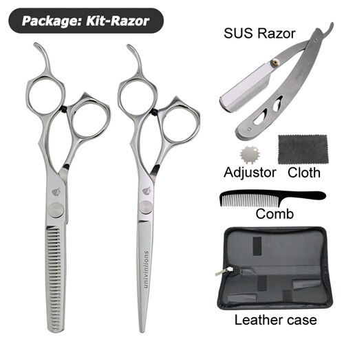 6.0 "japońskie nożyce robić cięcia włosów zestawy fryzjerskie japońskie nożyczki fryzjerskie gorące nożyce robić włosów profesjonalne narzędzia fryzjerskie: kit razor