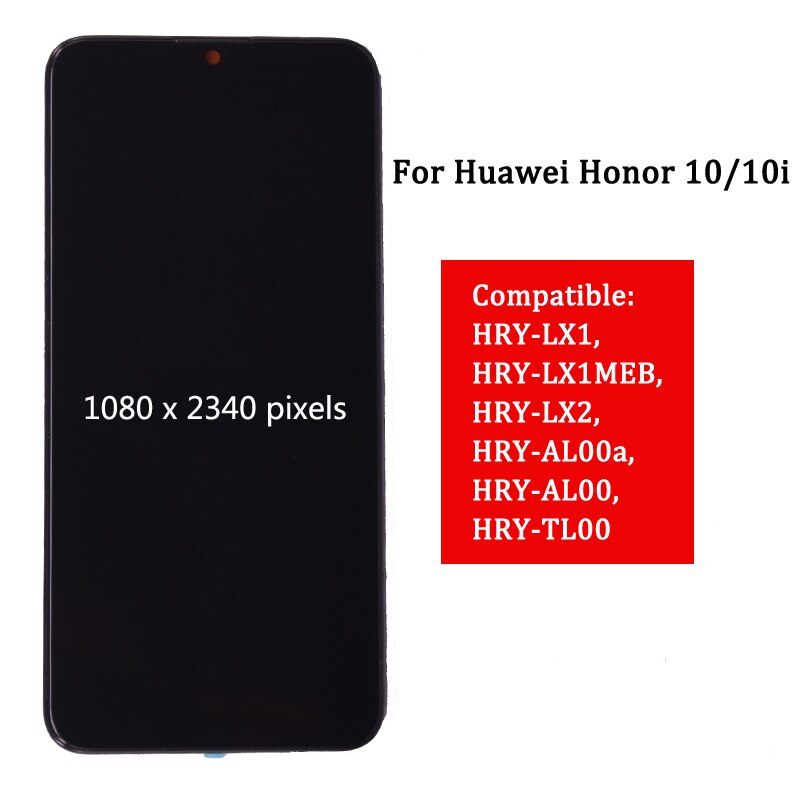 Oryginał robić wyświetlacza LCD Huawei Honor 10 lite z ekranem dotykowym Digitizer montaż z ramką robić honor 10i HRY-LX1 LCD