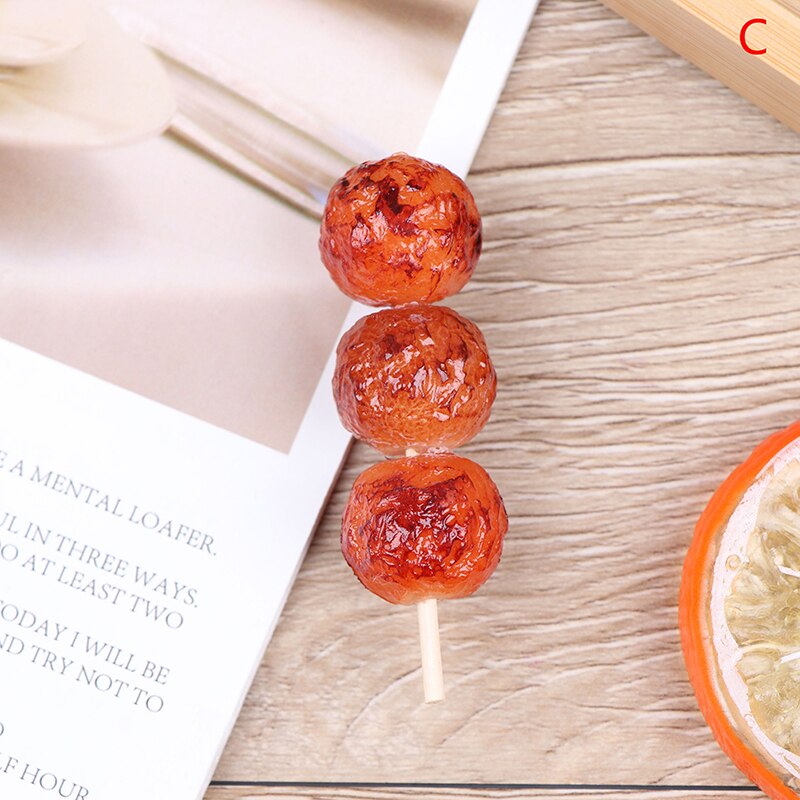 Mini Pretend Food Simulation BBQ Miniature Black BBQ Grill Garden Outdoor Accessory For Doll House Kitchen Decoration Toys: Type1 - C