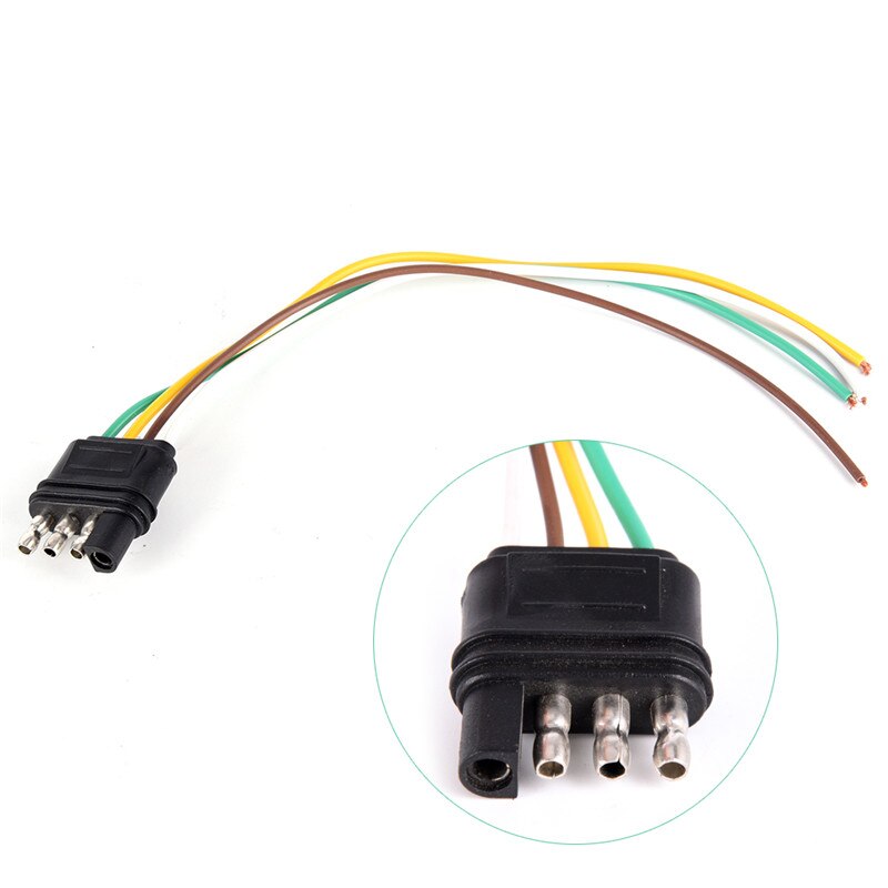 1 stücke 2ft Anhänger Licht Kabelbaum Verlängerung 4-Stift Stecker 18 AWG Flach Draht Stecker 60CM