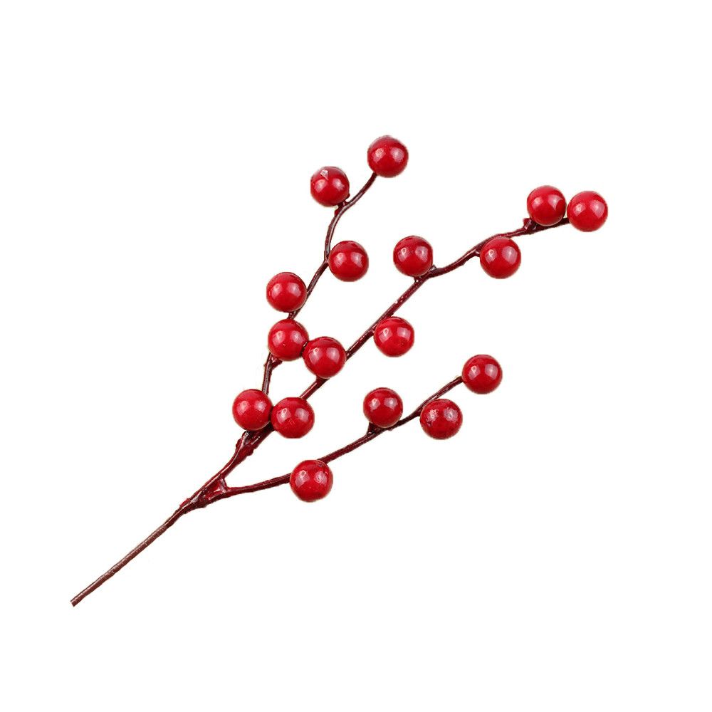 20-26cm rot Beere Strauß Künstliche Kiefer Kegel Blume Zweig Weihnachten Baum Dekoration Hochzeit Party Dekor Festliche Lieferungen: B