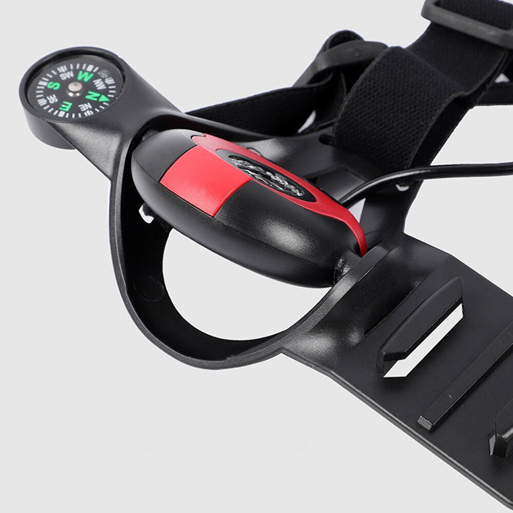 Outdoor Night Running Lights USB Rechargeable Chest Light LED Safety Warning Lamp with Compass Camera Buckle 3 Lighting Modes