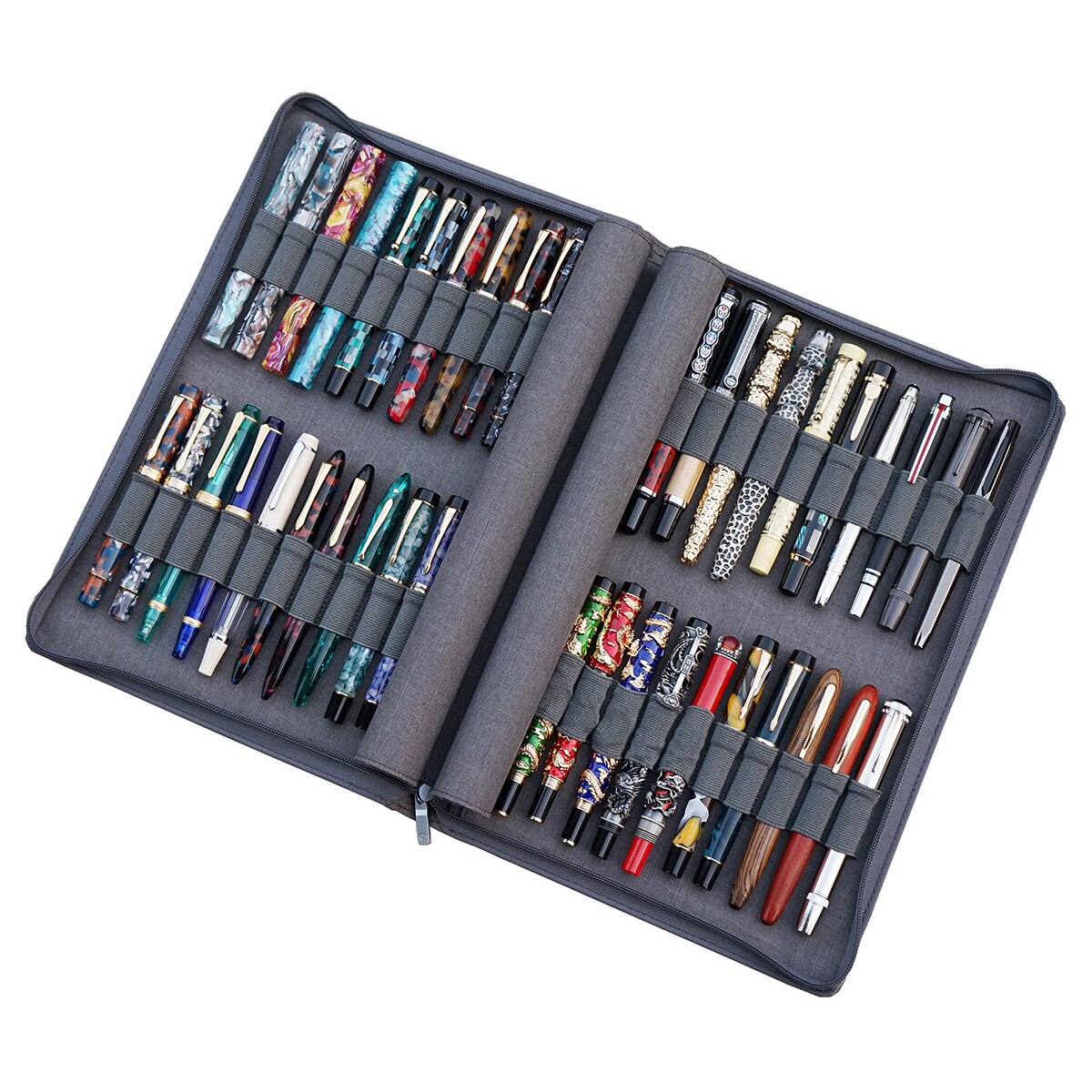 Kaco Pen Case Beschikbaar Voor 40 Vulpen/Roller Pen, grijs Pouch Pencil Bag Case Houder Organizer Waterdicht