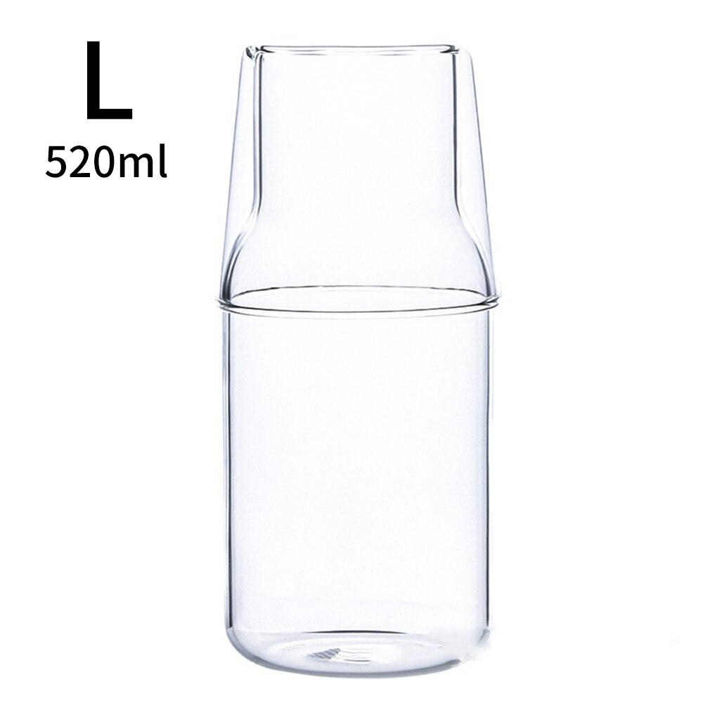 Water Carafe With Tumbler Glass Heat-Resistant Juice Container Glass Water Bottle Drinking Water Cup Set Kitchen Supplies: L