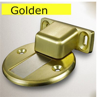 Imán paradas de puerta con 3M pegamento no perforación magnético tapón de la puerta de vidrio aseo escondido topes de Hardware de la puerta: Golden