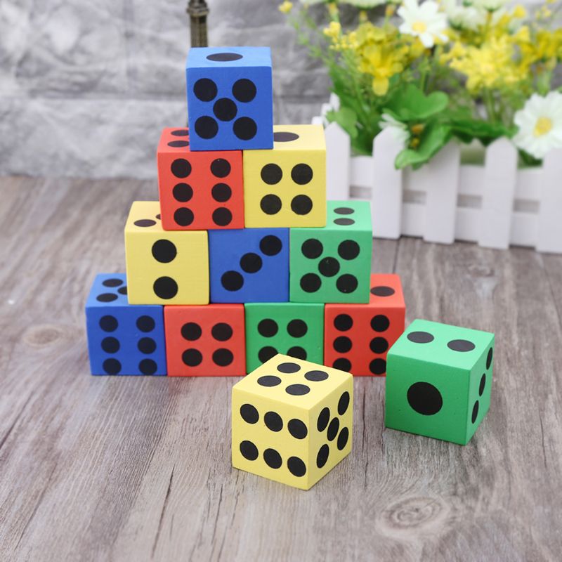 Dado de espuma EVA para niños, 12 Uds., 3,7 cm, juguetes educativos para edades tempranas,