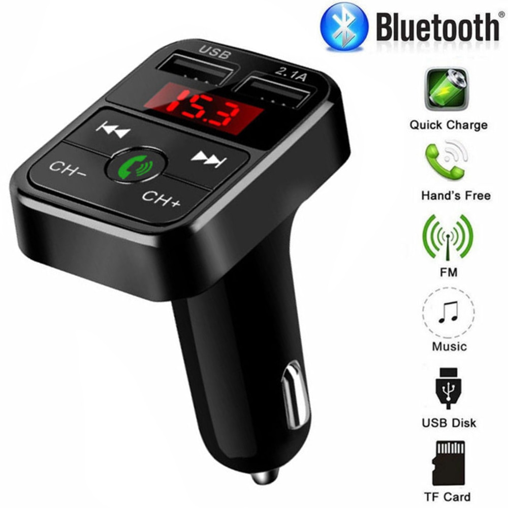 Bluetooth bil fm sender trådløs radio adapter usb oplader  mp3 spiller mærke og