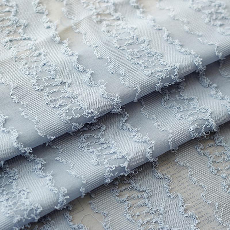 Tela de gasa Jacquard para camisas de vestir, tejido suave liso Beige a rayas, rojo, Azul, Blanco, Negro, Rosa, Verde, por metro