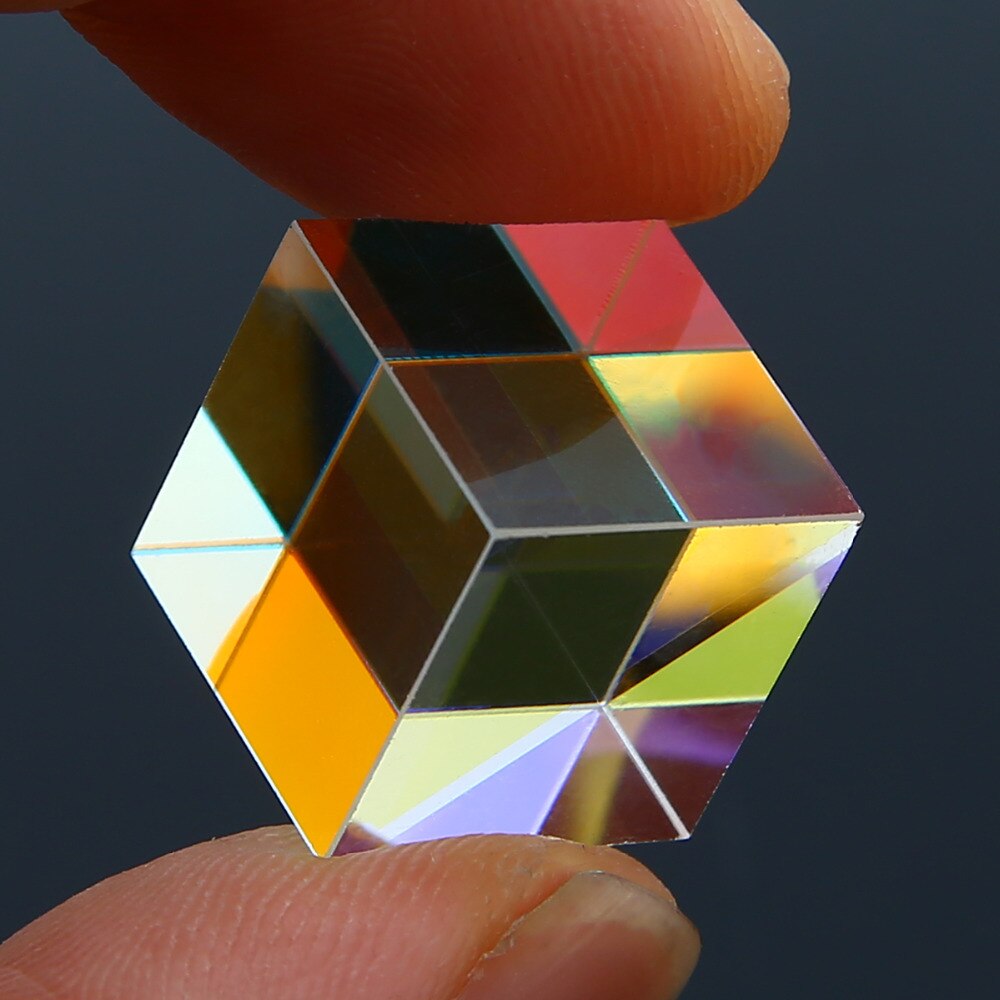 15mm wadliwy krzyż dichroiczny pryzmat łącznik rozdzielacz x-sześcian szklany pryzmat edukacyjne narzędzia dydaktyczne badania dekoracje pryzmat