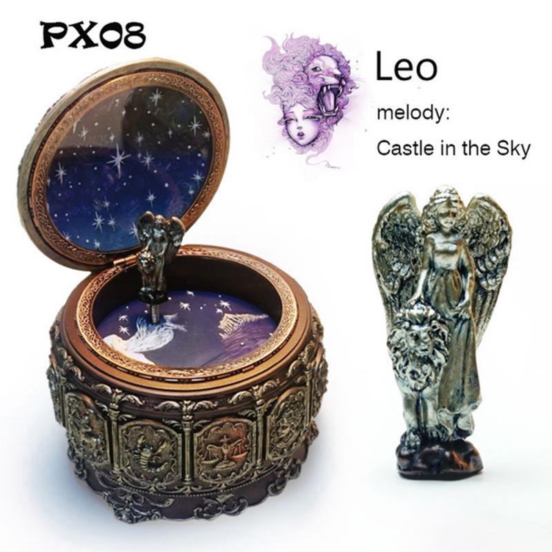 Twaalf Sterrenbeelden Met Led Flash Retro Zodiak Twaalf Constellatie Muziekdoos Handgemaakte Art Muziekdoos Valentijnsdag Bbirthda: Leo