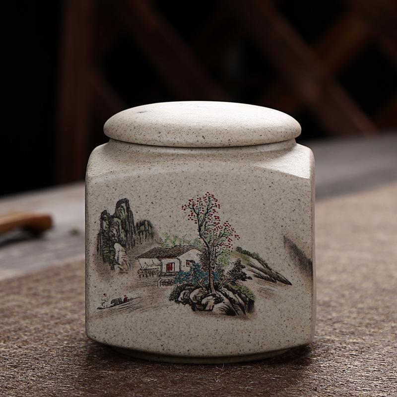 Traditionele keramische theebussen, handbedrukte chinese stijl, culturele kungfu-thee, theeservies, theepotten, blikken, dozen voor thuis