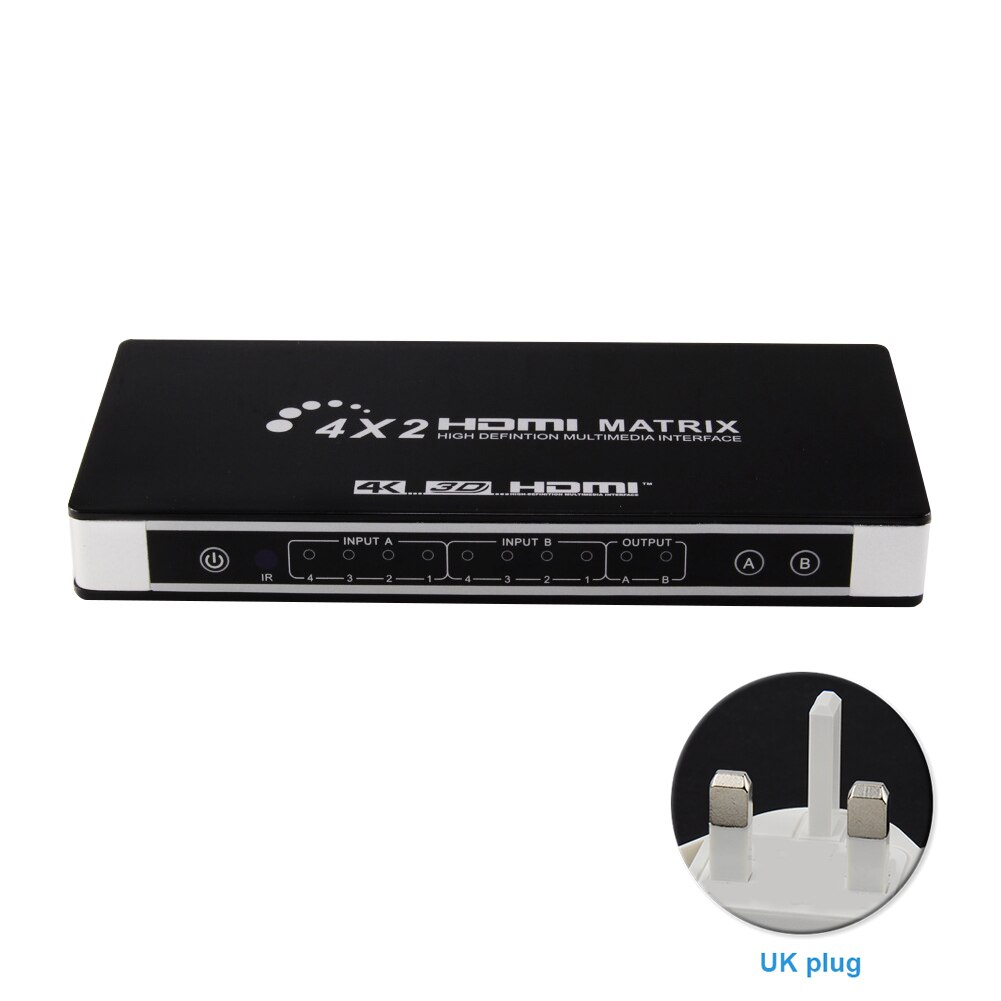 4K 3D 4X2 Video Converter Om Tv Arc Hdmi Vergulde Interface Av Ontvanger Optische Poort Splitter aluminium Matrix Switcher