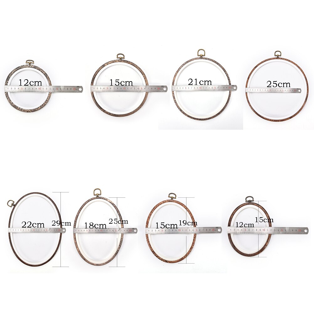 12-21cm Embroidery Hoops Frame Set Bamboo Wooden Embroidery Hoop Rings For DIY Cross Stitch Needle Craft Tools: round 21cm