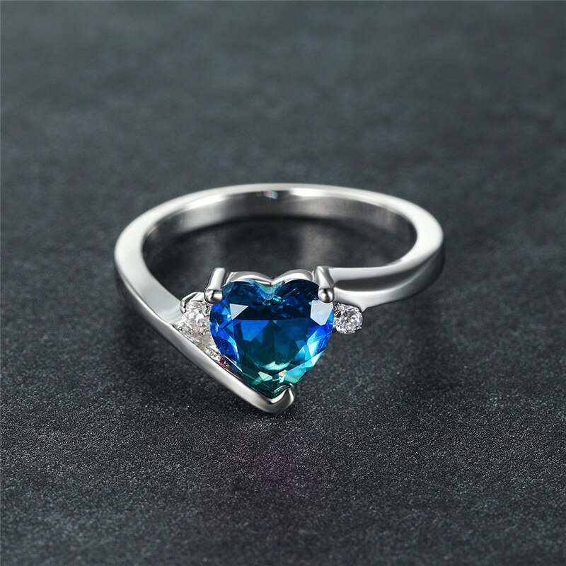 Blauw Paars Ovale Gradiënt Zirkoon Regenboog Steen Schildpad Stud