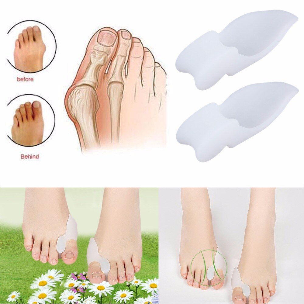 2pcs Silicone Gel Foot Pad Stretch Corrector Alignment Toe Bone Insole