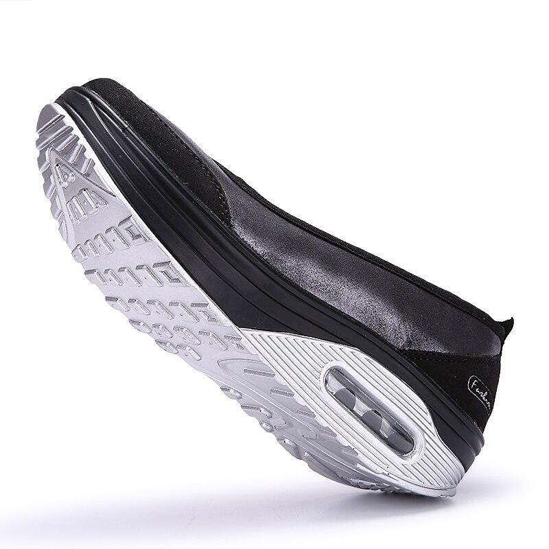 Damskie buty odchudzające kobieta Fitness buty wysokość zwiększenie Casual klinowe buty na podeszwie Slip On Swing Sneakers