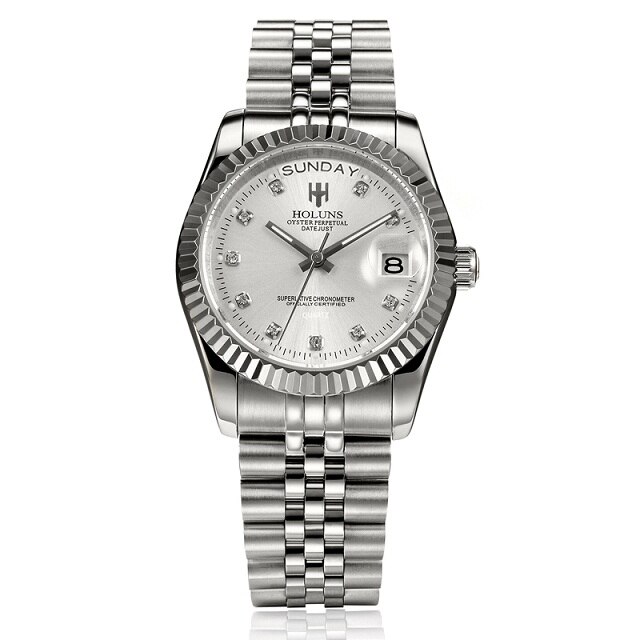 Holuns Women Watches Ladies Watch Top Brand Luxury Gold Role Classic Female Quartz Watch Diamond Waterproof Relogio Feminino: men-37mm-5