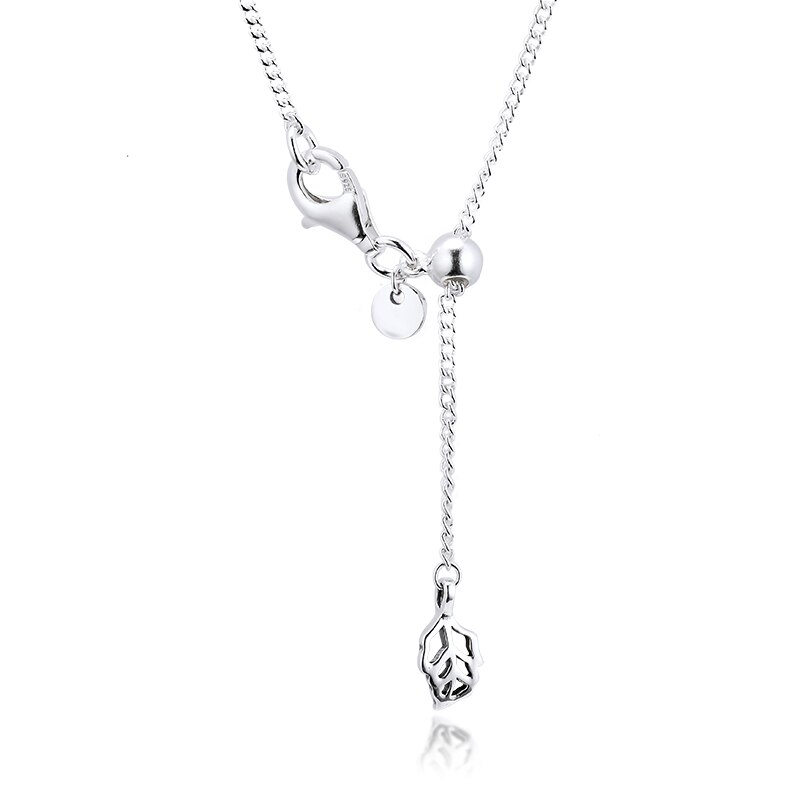 Genuine 925 Sterling Silver Chain Necklaces Oak Leaf Pendant Necklace for Women Party Wedding Jewelry collier
