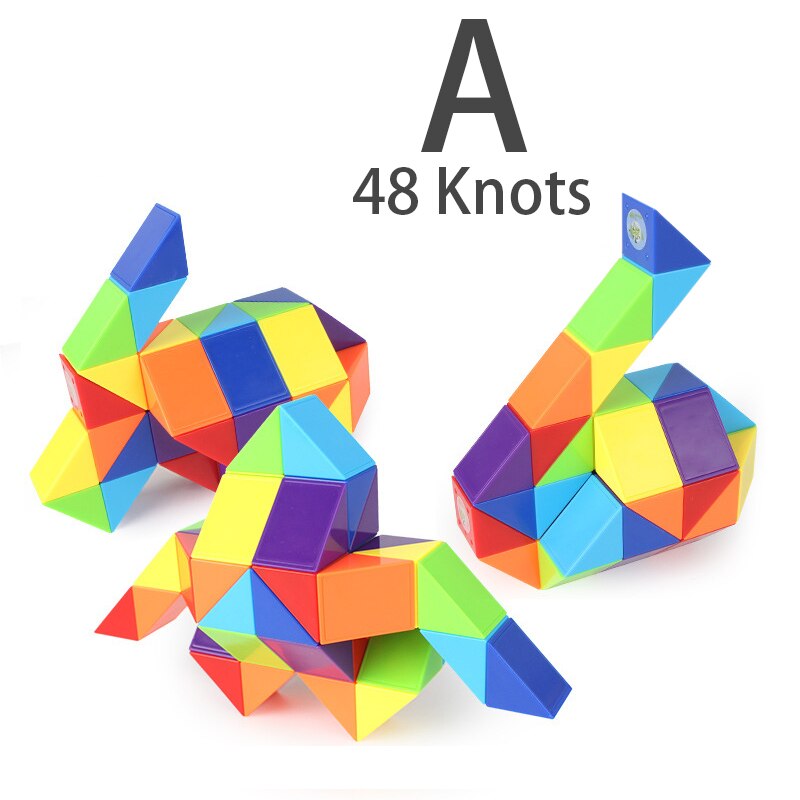 3D Magie Schlange Herrscher Dekompression Spielzeug Antistress-Cube Twist Schlange Wandelbare Pädagogisches Puzzle Spielzeug Für Kinder Autismus Leichtigkeit: A 48 Knots