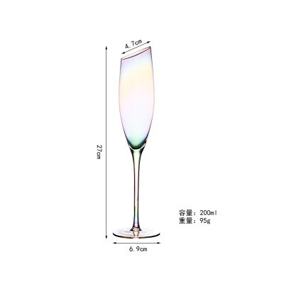 Farverige høje krystal champagneglas western restaurant champagneglas vinglas cocktailglas: 2