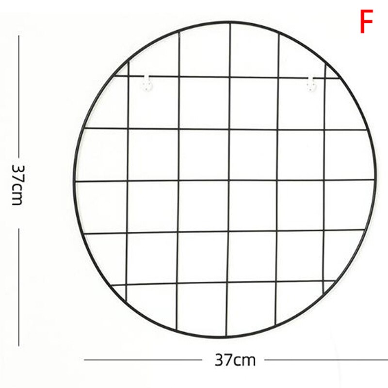 Rejilla de malla metálica nórdica para pared, marco de fotos, postales, decoración del hogar: F