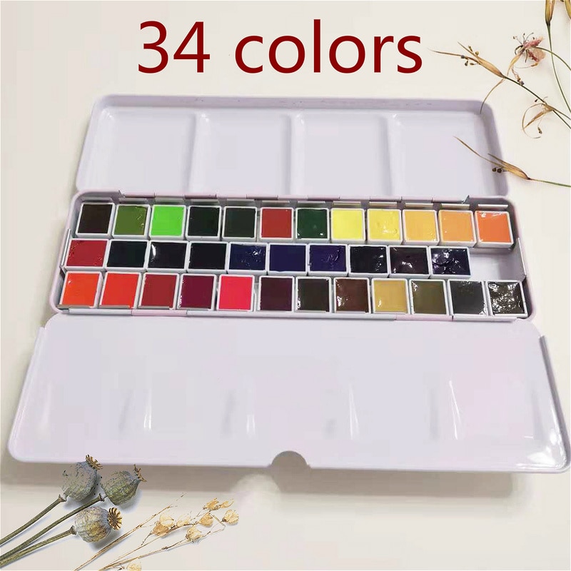 Korea Mijello gold 34 colors Dispensing watercolor master high concentration pure golden mission natural pigment watercolor