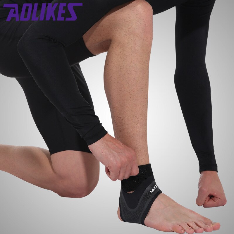 Aolikes sport ankelbøjlebeskytter kompression ankelstøtte padbeskyttelse elastisk bøjlebeskytter support fodbold basketball