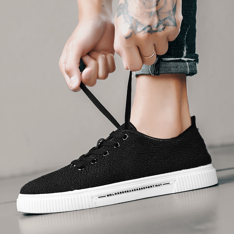 Baskets de printemps pupuda pour hommes, chaussures en toile de lin, chaussures décontractées tendance pour hommes, espadrilles confortables, chaussures de course classiques