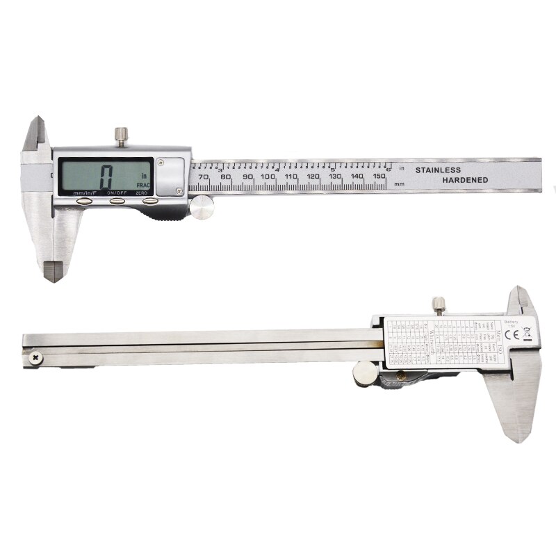 Curseur numérique micrométrique/pouce/fraction en acier inoxydable, pied à coulisse, outil de mesure électronique
