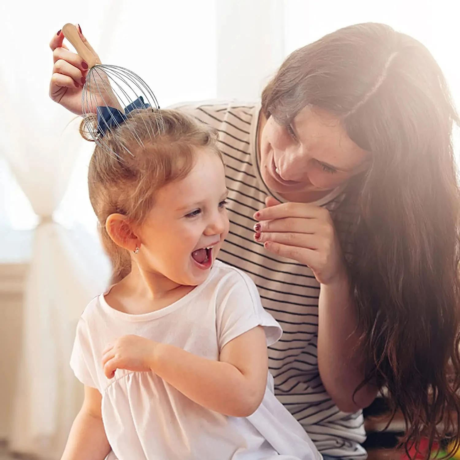 Masajeador de cabeza para rascar el cuero cabelludo de pulpo, Extractor sin alma de 24 dedos, cabeza divina relajante para extraer el cabello, cuidado saludable