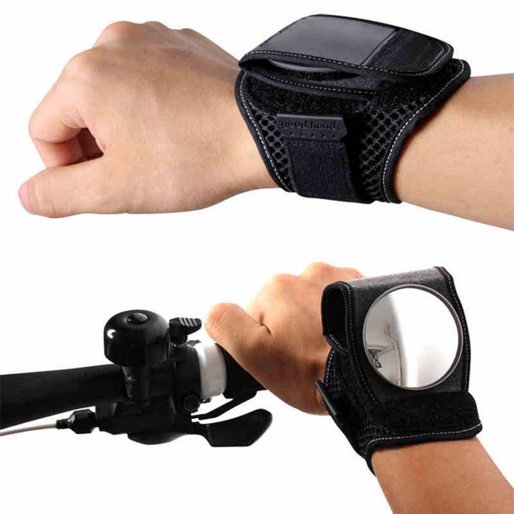 Bike Rear View Mirror Cycling Hand Wrist Mirror Safety Bicycle Arm Back Rearview Portable Reflector Wrist Mirror Accessories