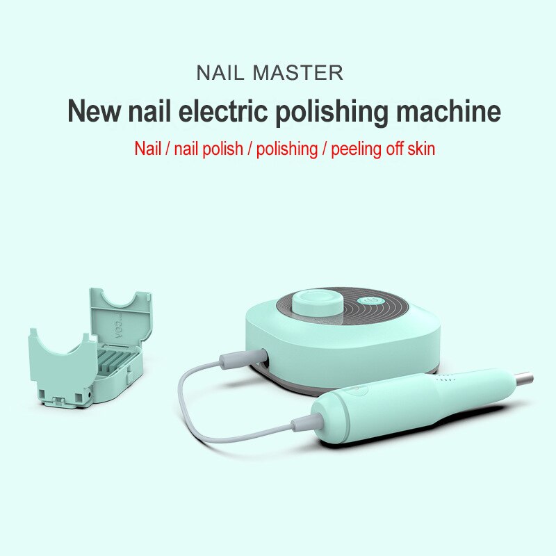 Smart Electric nail drill Machine Adjustable speed Nail Grinding Manicure Polish Nail File Pedicure Drill Set Nail Drill Equipm