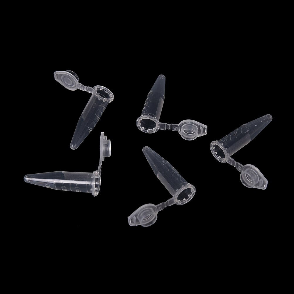 50 PCS Clear Micro Plastic Test Tube Centrifuge Vial Snap Cap Container for Laboratory Sample Specimen Lab Supplies 0.5 ML