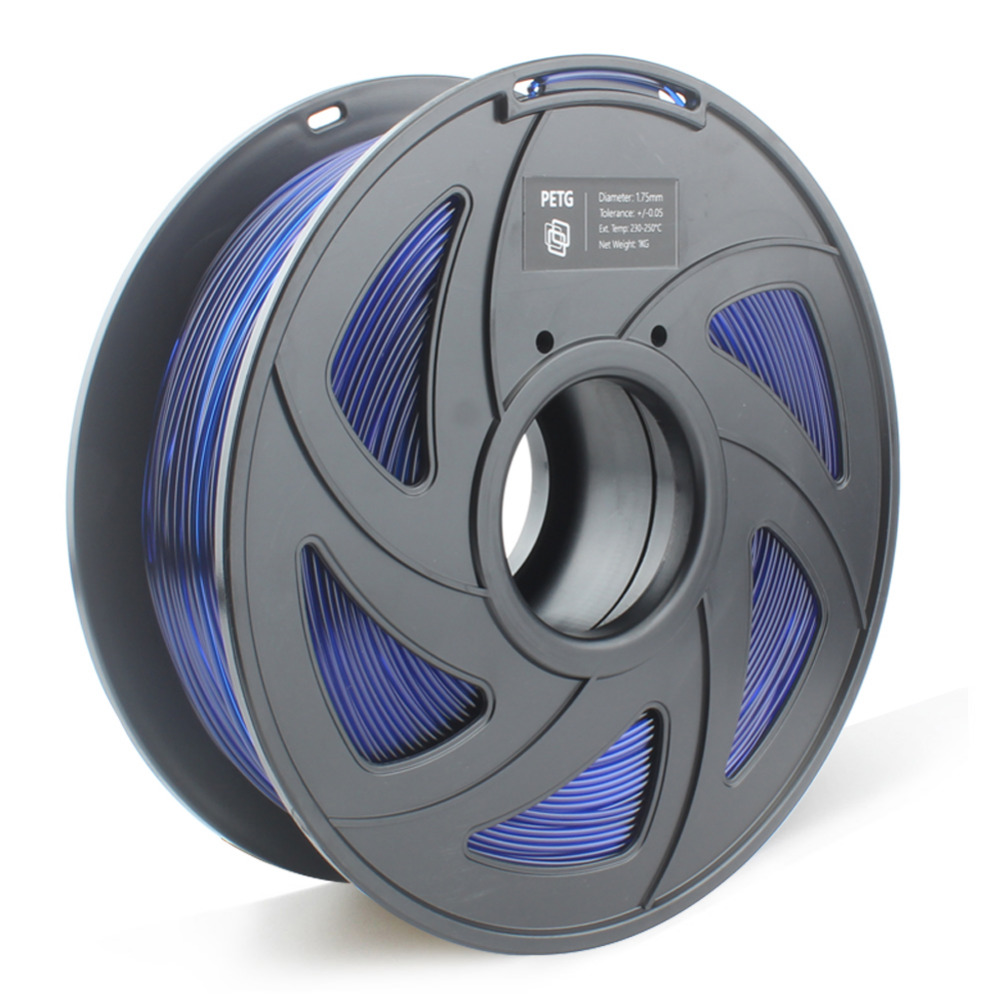 CREOZONE PETG Filament 3D Printing Filament 1.75mm 1kg Spool Great Transparency and Clarity 3D Plastic Filament Blue Color